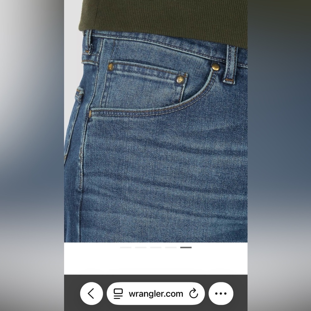 Men’s Wrangler Five Star Premium Slim Straight Blue Jeans Western Denim 36x30 - Picture 13 of 14
